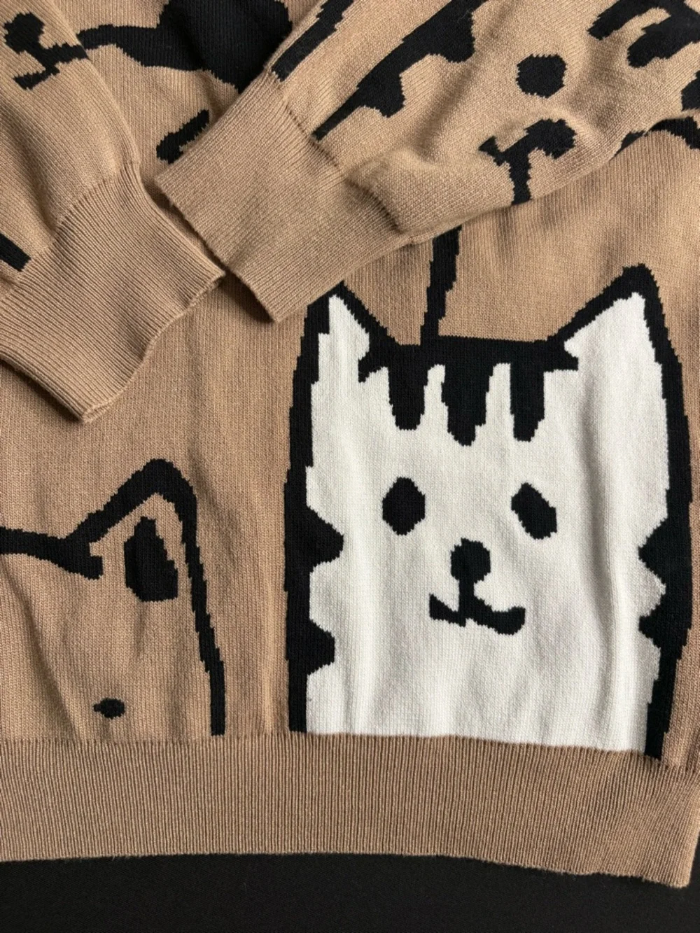 🤍Cute Cat Pattern Sweater - Beige by Lizette Collection size L
